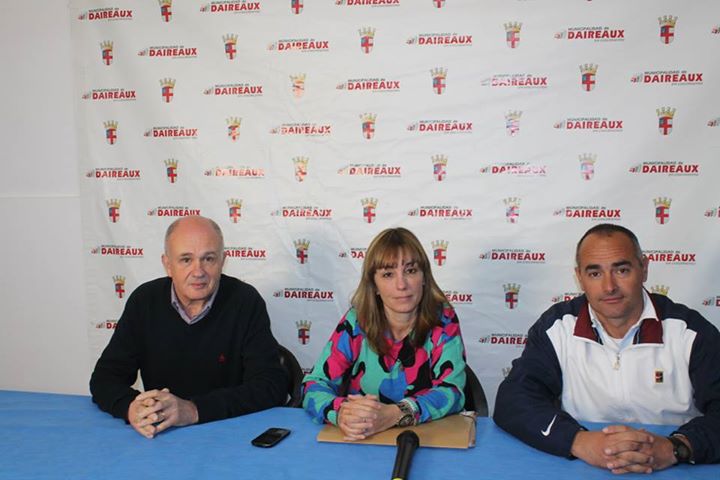 El Director de Deportes Alejandro Forte, la titular del CEF Nº 23 Andrea Doval y el referente del área de cultura Carlos Blanco