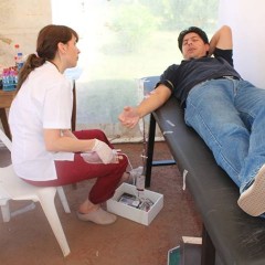 Exitosa jornada de colecta de sangre en la plaza San Martín